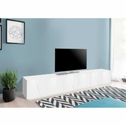 Tv-meubel Voor Binnen In Melamine Met 6 Deuren Made In Italy - Naditza 11 Tv-meubel Voor Binnen In Melamine Met 6 Deuren Made In Italy - Naditza -Slide Shop mobile porta tv da interno in melaminico con 6 ante made in italy naditza 2