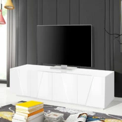 Tv-meubel Voor In De Woonkamer Met 4 Deuren Van Melamine Made In Italy - Naditza -Slide Shop mobile porta tv da soggiorno con 4 ante in melaminico made in italy naditza 4