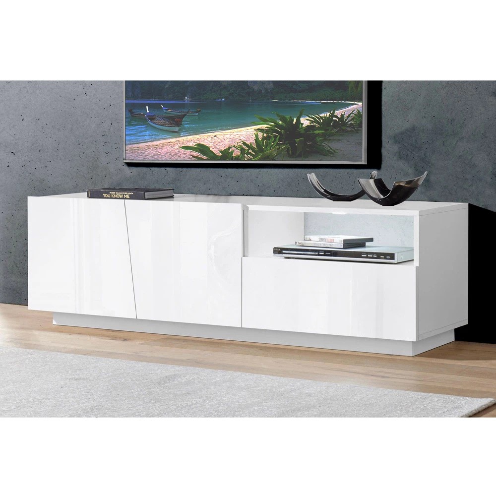 Design Houten TV Kast 2 Deuren 1 Lade En Open Compartiment - Joris 3 Design Houten TV Kast 2 Deuren 1 Lade En Open Compartiment - Joris - Afbeelding 3