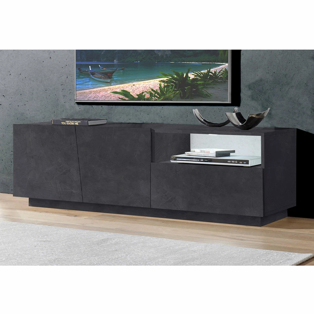 Design Houten TV Kast 2 Deuren 1 Lade En Open Compartiment - Joris 5 Design Houten TV Kast 2 Deuren 1 Lade En Open Compartiment - Joris - Afbeelding 5