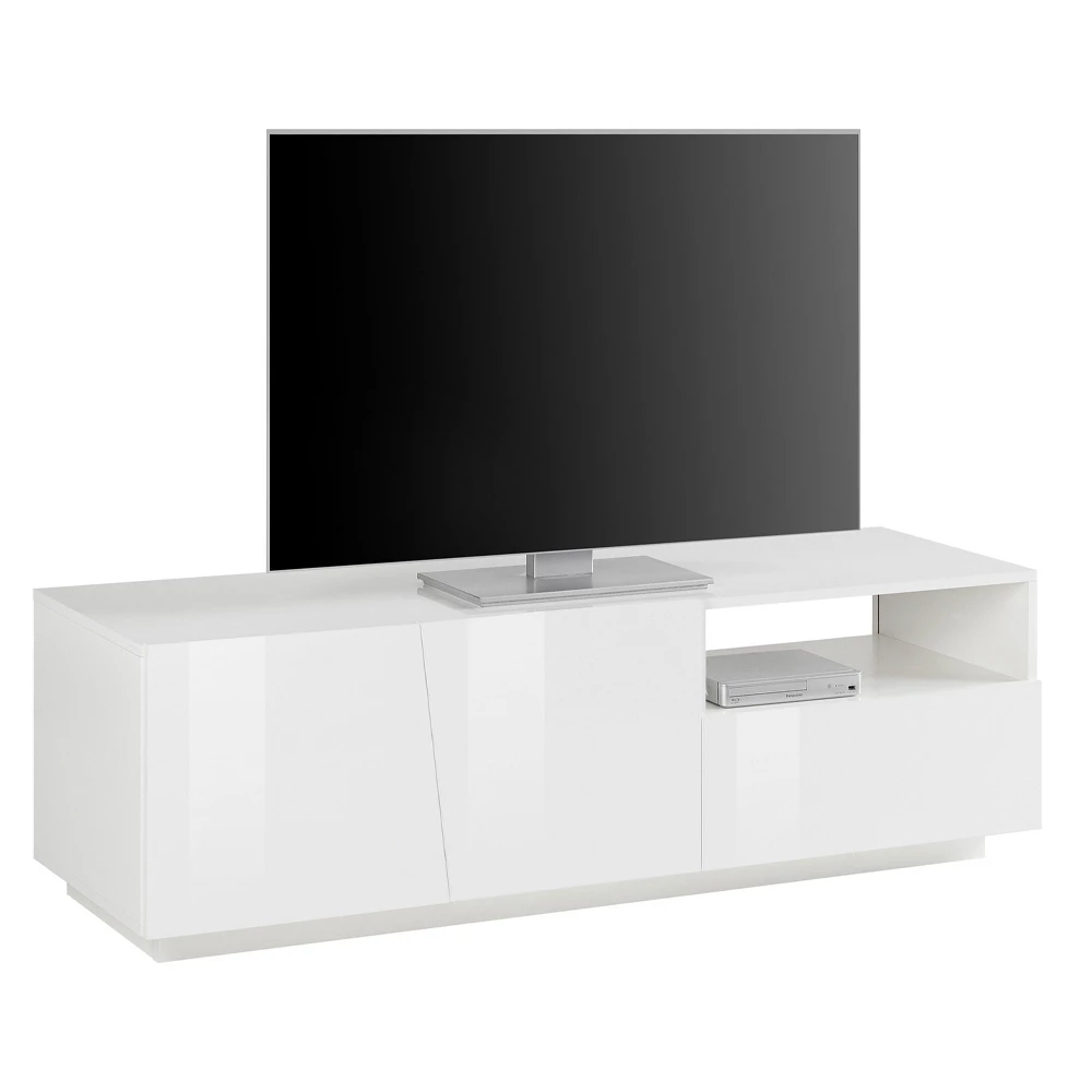 Design Houten TV Kast 2 Deuren 1 Lade En Open Compartiment - Joris 2 Design Houten TV Kast 2 Deuren 1 Lade En Open Compartiment - Joris - Afbeelding 2