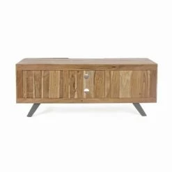 Homemotion TV-meubel Van Mangohout Met Metalen Inzetstukken - Sonia -Slide Shop mobile porta tv in legno di mango con inserti in metallo homemotion sonia 3