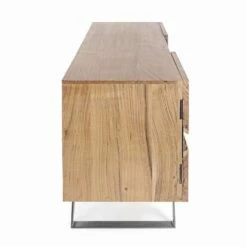 Homemotion TV-meubel Van Mangohout Met Metalen Inzetstukken - Sonia -Slide Shop mobile porta tv in legno di mango con inserti in metallo homemotion sonia 4