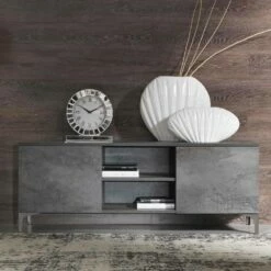 Moderne Tv-kast Melamine Hout Twee Deuren Made In Italy - Clemente