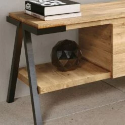 Tv-meubel Van Geknoopt Eikenhout En Metaal Made In Italy - Jennifer -Slide Shop mobile porta tv in legno rovere nodato e metallo realizzato in italia jennifer 3