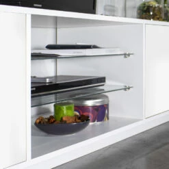 Melamine Tv-meubel Met 2 Glazen Planken Made In Italy - Norman 13 Melamine Tv-meubel Met 2 Glazen Planken Made In Italy - Norman -Slide Shop mobile porta tv in nobilitato con 2 mensole in vetro made in italy norman 3