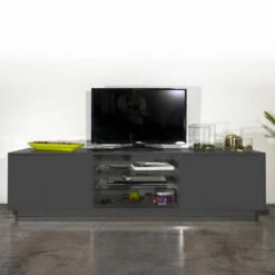 Melamine Tv-meubel Met 2 Glazen Planken Made In Italy - Norman 18 Melamine Tv-meubel Met 2 Glazen Planken Made In Italy - Norman -Slide Shop mobile porta tv in nobilitato con 2 mensole in vetro made in italy norman 8