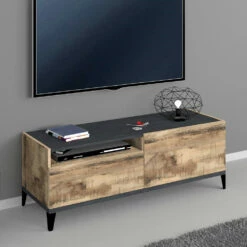 Tv-meubel In Melamine Met Compartiment En Lade Made In Italy - Florentino