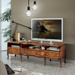 Klassiek Houten Tv-meubel Met Vakken En Lades Made In Italy - Prince -Slide Shop mobile porta tv legno classico con vani e cassetti made in italy prince 4