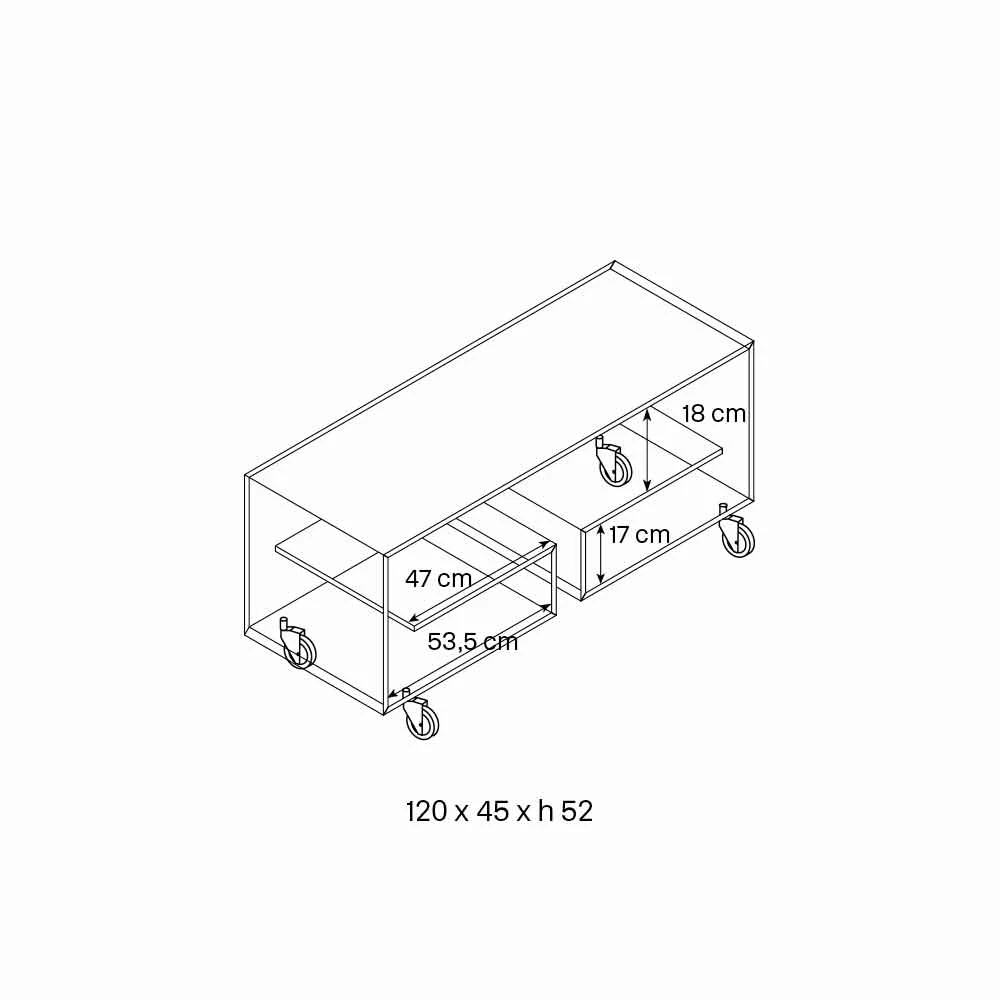 Woonkamer Tv-standaard In Transparant Glas Met Wielen, Luxe - Birintolo 4 Woonkamer Tv-standaard In Transparant Glas Met Wielen, Luxe - Birintolo - Afbeelding 4