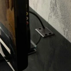 Hangende Tv-standaard Met Satijnkristallen Blad Gemaakt In Italië - Americio -Slide Shop mobile porta tv sospeso con piano in cristallo satinato made in italy americio 3