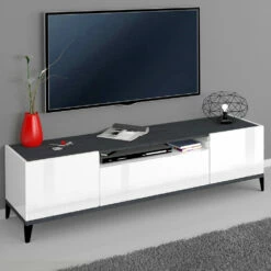Mobiele Tv In Melamine 2 Kamers En 1 Lade Made In Italy - Florentino