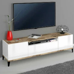 Mobiele Tv In Melamine 2 Kamers En 1 Lade Made In Italy - Florentino -Slide Shop mobile tv in nobilitato 2 vani e 1 cassetto made in italy florentino 3