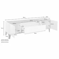 Mobiele Tv In Melamine 2 Kamers En 1 Lade Made In Italy - Florentino -Slide Shop mobile tv in nobilitato 2 vani e 1 cassetto made in italy florentino 8