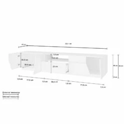 Melamine Tv-meubel Met Lade En Extern Compartiment Made In Italy - Marciano -Slide Shop mobile tv in nobilitato con cassetto e vano esterno made in italy marciano 9