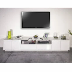 Tv-meubel In Melamine Hout Met Deuren En Lades Made In Italy - Silvano -Slide Shop mobile tv in nobilitato con cassetto scorrevole made in italy silvano 7