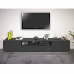Tv-meubel In Melamine Hout Met Deuren En Lades Made In Italy - Silvano -Slide Shop mobile tv in nobilitato con cassetto scorrevole made in italy silvano 9