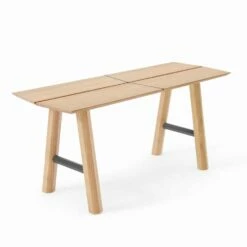 Moderne Designbank In Essenhout Met Gefineerde Zitting - Andria