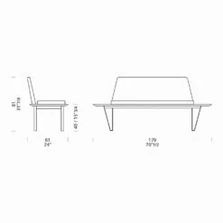 Gestoffeerde Bank Met Stalen Onderstel En Mdf Modern Minimalistisch Design - Gardena -Slide Shop panca imbottita e rivestita base acciaio e mdf design moderno minimale gardena 6