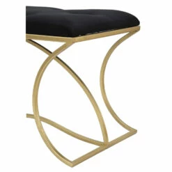 Gouden Bank Met Ijzeren Structuur En Zitting Bedekt Met Stof - Symbol -Slide Shop panca in ferro finitura dorata con seduta rivestita in tessuto simbolo 2