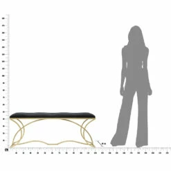 Gouden Bank Met Ijzeren Structuur En Zitting Bedekt Met Stof - Symbol -Slide Shop panca in ferro finitura dorata con seduta rivestita in tessuto simbolo 5