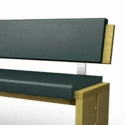 Moderne Bank In Eikenhout, Bekleed Met Zwart Eco-leer, Candy -Slide Shop panca lineare design moderno in rovere grigio e ecopelle nera candy 2