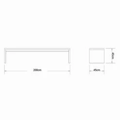 Designbank In Eikenhout B 200 X D 45 Made In Italy, Sharon -Slide Shop panca lineare in essenza rovere made in italy sharon 2