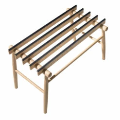 Bagagebank In Massief Walnoot Of Essenhout Made In Italy - Anubi -Slide Shop panca portavaligie in legno massello noce o frassino made in italy anubi 3