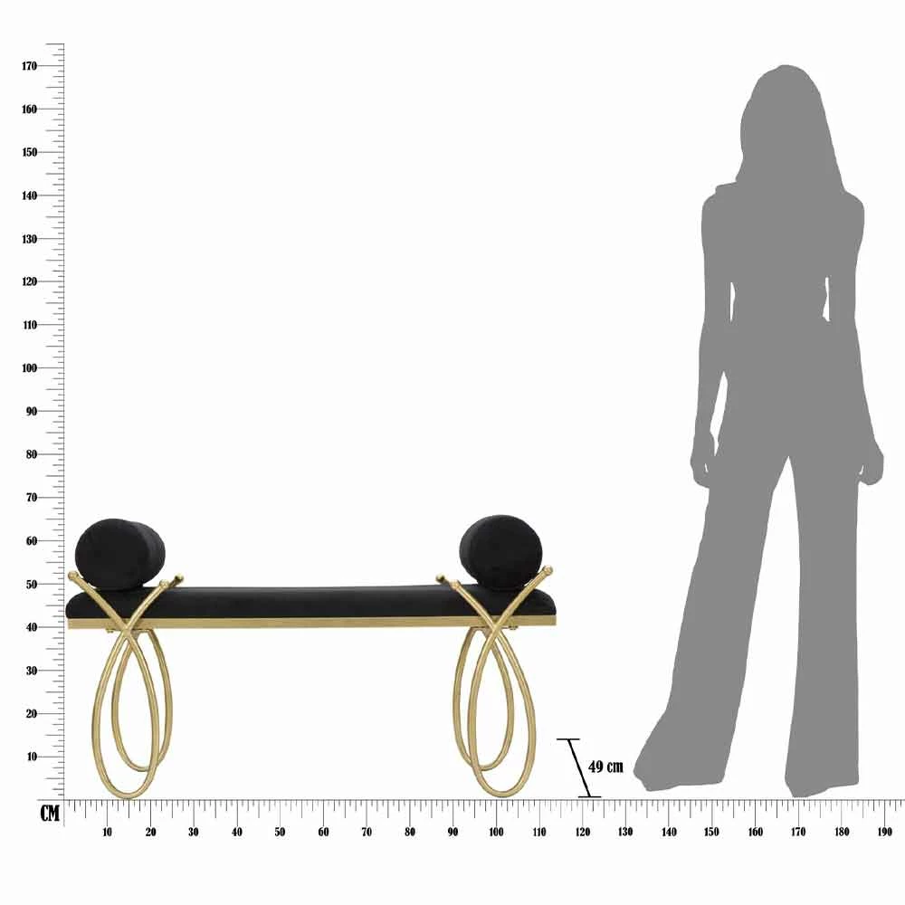 Modern Design Rechthoekige Bank Stof, IJzer En MDF - Harding 5 Modern Design Rechthoekige Bank Stof, IJzer En MDF - Harding - Afbeelding 5