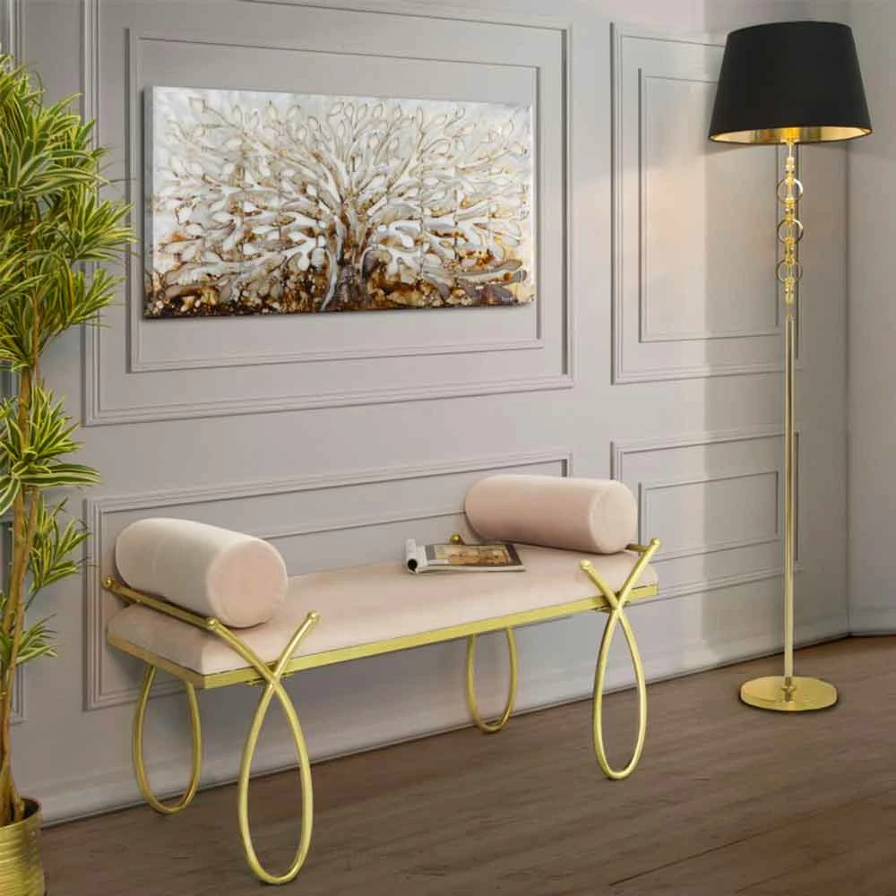 Modern Design Rechthoekige Bank Stof, IJzer En MDF - Harding 9 Modern Design Rechthoekige Bank Stof, IJzer En MDF - Harding - Afbeelding 9