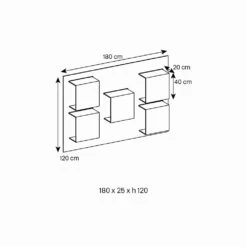 Slide Wandpaneel In Canaletto Walnoothout En Glazen Planken 2 Maten - Basil -Slide Shop pannello a parete in legno noce canaletto e mensole in vetro 2 misure basilico 3