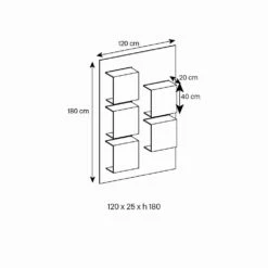 Slide Wandpaneel In Canaletto Walnoothout En Glazen Planken 2 Maten - Basil -Slide Shop pannello a parete in legno noce canaletto e mensole in vetro 2 misure basilico 4