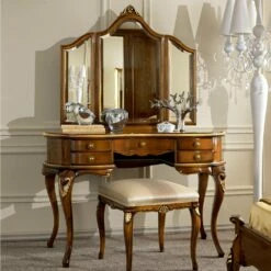 Klassieke Houten Make-upkam Met Spiegel Made In Italy - Cambrige