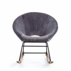 Gestoffeerde Schommelfauteuil Met Fluweeleffect Scandinavisch Design - Pippy -Slide Shop poltrona a dondolo imbottita effetto velluto design scandinavo pippy 2