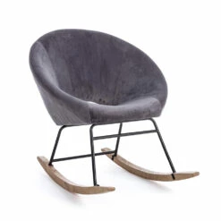 Gestoffeerde Schommelfauteuil Met Fluweeleffect Scandinavisch Design - Pippy