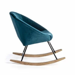 Gestoffeerde Schommelfauteuil Met Fluweeleffect Scandinavisch Design - Pippy -Slide Shop poltrona a dondolo imbottita effetto velluto design scandinavo pippy 5
