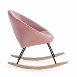 Gestoffeerde Schommelfauteuil Met Fluweeleffect Scandinavisch Design - Pippy -Slide Shop poltrona a dondolo imbottita effetto velluto design scandinavo pippy 9