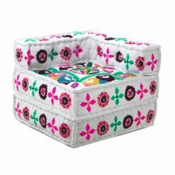 Chaise Longue Fauteuil Van Etnisch Ontwerp In Patchwork Katoen, Voor Woonkamer - Vezel -Slide Shop poltrona chaise longue di design etnico in cotone patchwork per salotto fibra 11