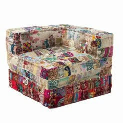 Chaise Longue Fauteuil Van Etnisch Ontwerp In Patchwork Katoen, Voor Woonkamer - Vezel -Slide Shop poltrona chaise longue di design etnico in cotone patchwork per salotto fibra 13