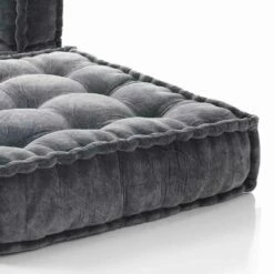 Chaise Longue-fauteuil Met Etnisch Design In Grijs Of Blauw Fluweel - Vezel -Slide Shop poltrona chaise longue di design etnico in velluto grigio o blu bianco fibra 3