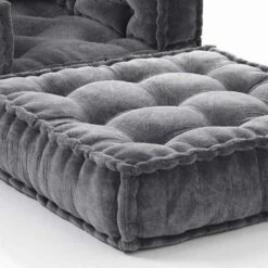 Chaise Longue-fauteuil Met Etnisch Design In Grijs Of Blauw Fluweel - Vezel -Slide Shop poltrona chaise longue di design etnico in velluto grigio o blu bianco fibra 4