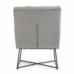 Klassieke Fauteuil In Staal En Gestoffeerde Zitting In 2 Kleuren Fluweel - Guire -Slide Shop poltrona classica in acciaio e seduta imbottita in velluto 2 colori guire 2