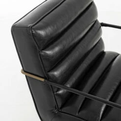 Klassieke Fauteuil In Staal En Kunstleer Bruin Of Zwart Design - Kendy -Slide Shop poltrona classica in acciaio ed ecopelle marrone o nera design kendy 10