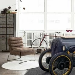 Klassieke Fauteuil In Staal En Kunstleer Bruin Of Zwart Design - Kendy -Slide Shop poltrona classica in acciaio ed ecopelle marrone o nera design kendy 4