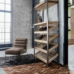 Klassieke Fauteuil In Staal En Kunstleer Bruin Of Zwart Design - Kendy -Slide Shop poltrona classica in acciaio ed ecopelle marrone o nera design kendy 6