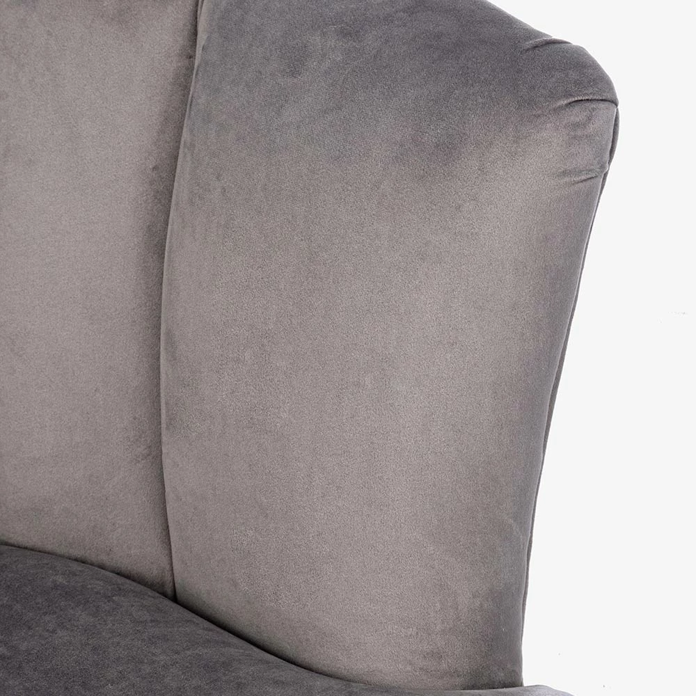 Klassieke Fauteuil In Grenenhout En Grijs Of Groen Fluwelen Effect - Sammy 12 Klassieke Fauteuil In Grenenhout En Grijs Of Groen Fluwelen Effect - Sammy - Afbeelding 12