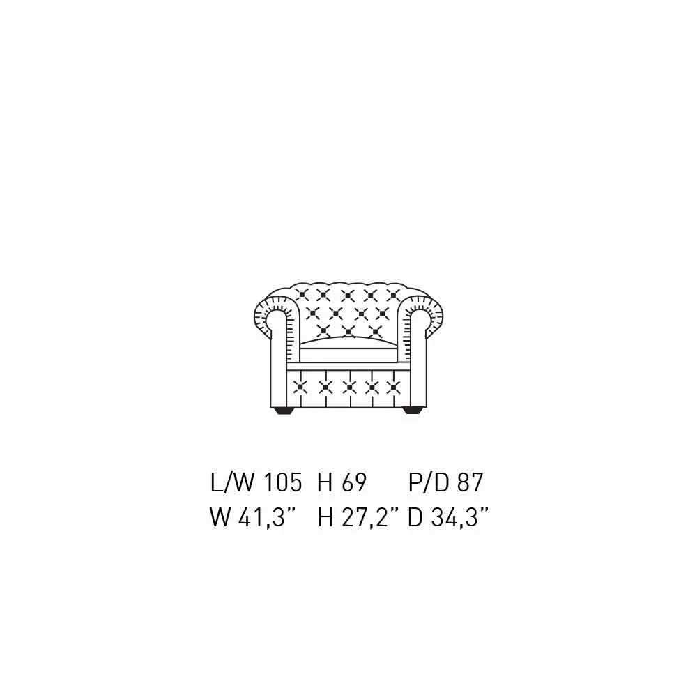 Klassieke Fauteuil Bekleed Met Leer Met Houten Poten Made In Italy - Idra 13 Klassieke Fauteuil Bekleed Met Leer Met Houten Poten Made In Italy - Idra - Afbeelding 13