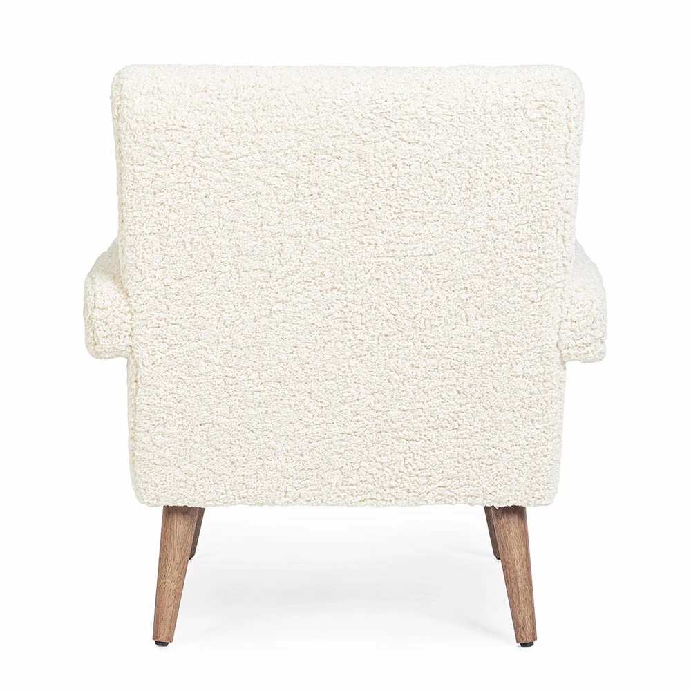 Fauteuil Met Armleuningen Van Rubberhout En Zitting Met Woleffect - Patrizia 9 Fauteuil Met Armleuningen Van Rubberhout En Zitting Met Woleffect - Patrizia - Afbeelding 9