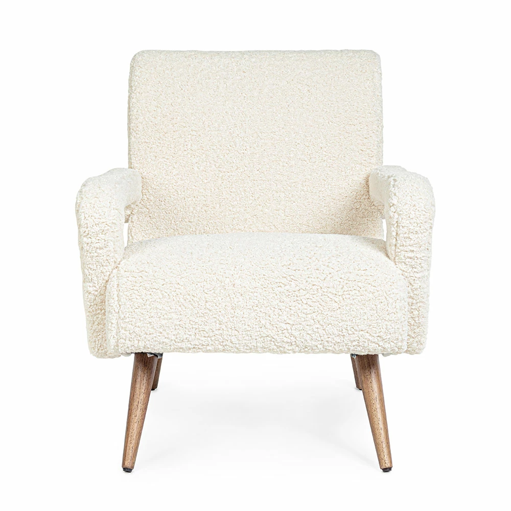 Fauteuil Met Armleuningen Van Rubberhout En Zitting Met Woleffect - Patrizia 10 Fauteuil Met Armleuningen Van Rubberhout En Zitting Met Woleffect - Patrizia - Afbeelding 10