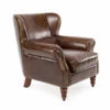 Indoor Fauteuil Volledig In Vintage Leder Verouderd Effect - Stempel